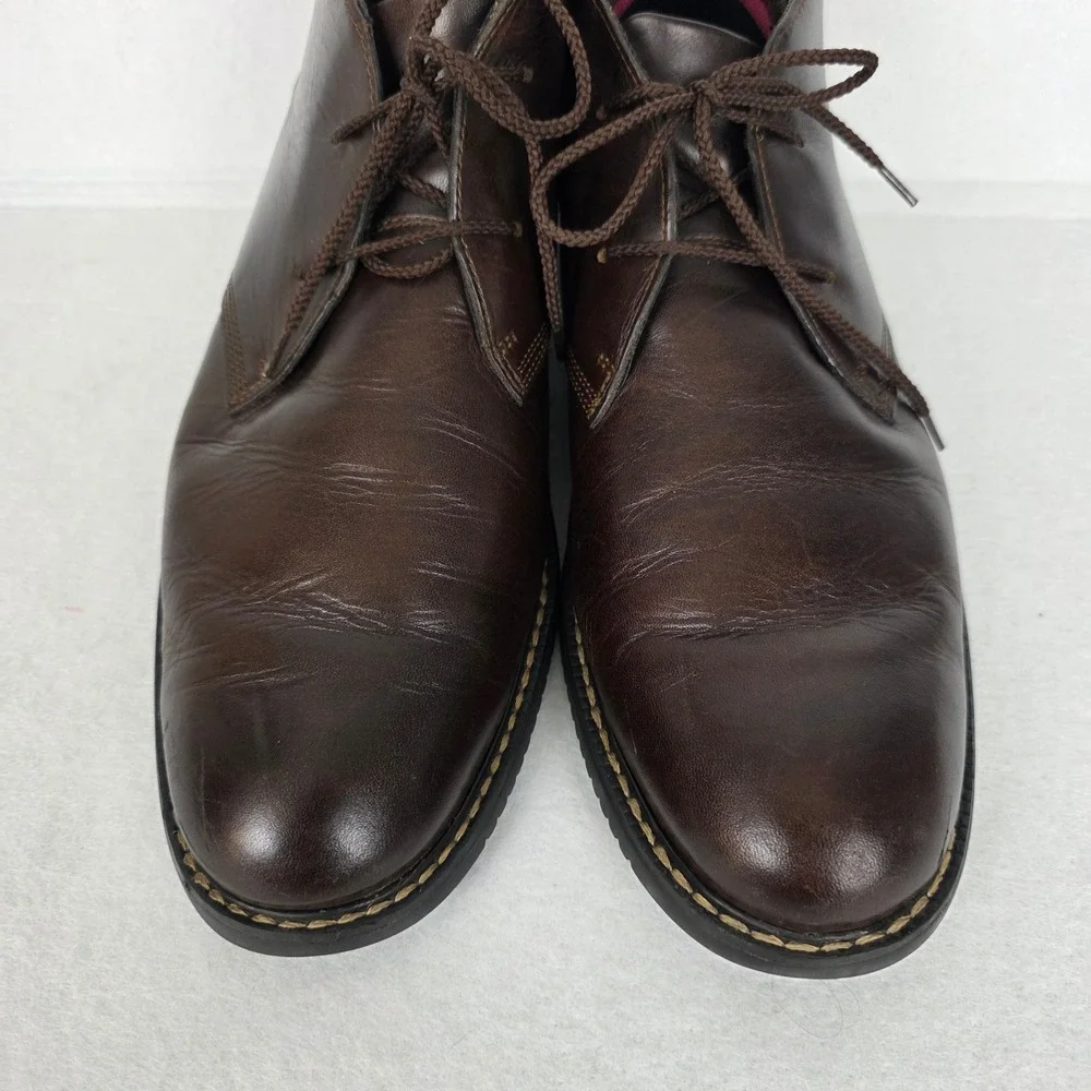 Timberland Mens 5511A Dark Brown Leather Chukka Boots Size 11.5 Lace Up Mid Top